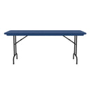 Colorful Blow Mold Fixed Height Folding Table - 60" x 30"