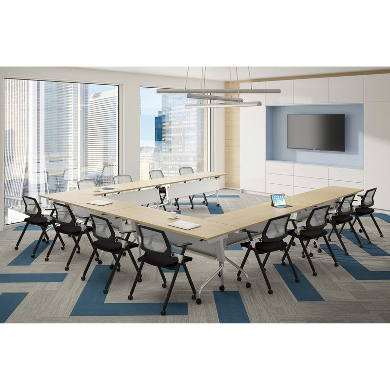 Flip Top, Nesting Training Tables - Black Base & 8 Different Laminate Finishes