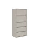 Prime™ 65.6"H Five Drawer Lateral File Cabinet, Posting Shelf, 30"W x 18"D - One Receding, Four Fixed Front