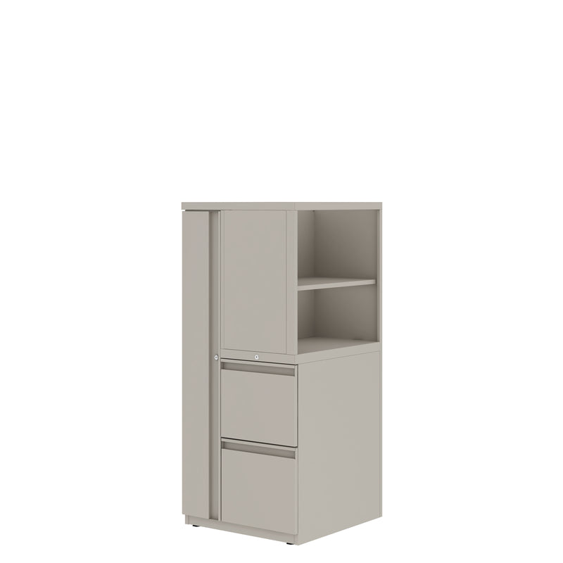 Prime™ 53.6"H Personal Tower, Open Side Shelves, Wardrobe - Left, File/File - Right