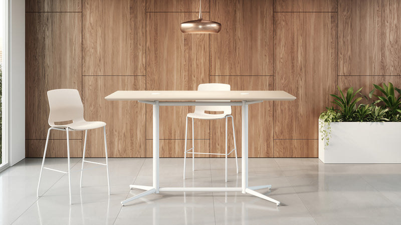 Vaux 36 x 72" Rounded Rectangle Conference Table HPL Top with Square Edge Glides 36"H