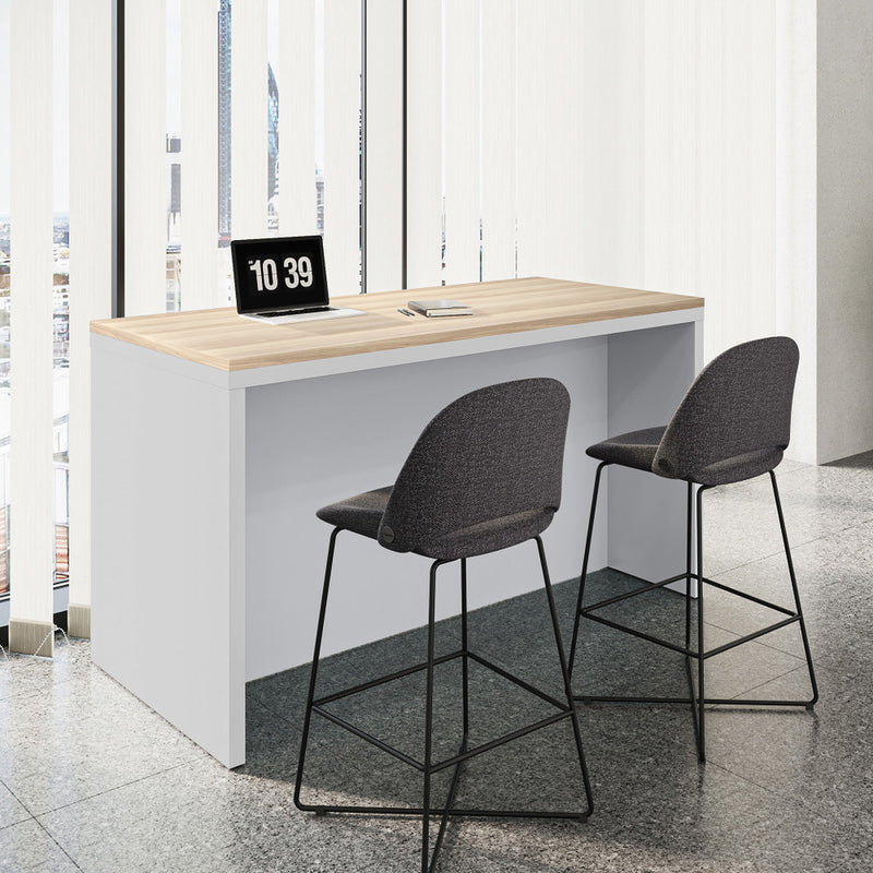 Jola Bar Height Fabric Stool with Black Metal Base - Set of 2