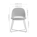 Jola Fabric Guest Chair with Black Metal Base - Set of 2