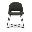 Jola Fabric Guest Chair with Black Metal Base - Set of 2