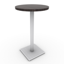 Proof 24" x 36" Round Pedestal Counter Table with Square Steel Base HPL Top