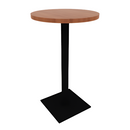 Proof 24" x 36" Round Pedestal Counter Table with Square Steel Base HPL Top
