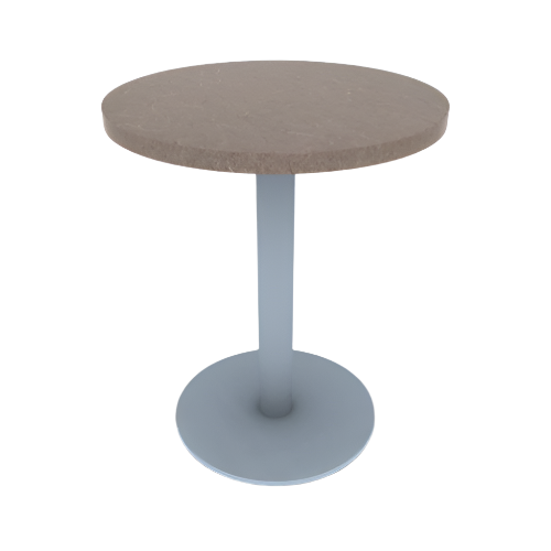 Proof 24" Round Pedestal Cafe Table with Round Stainless Steel Base HPL Top