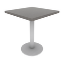 Proof 24" Square Pedestal Cafe Table with Cast Iron Round Base HPL Top