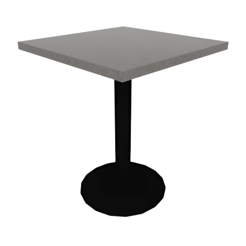 Proof 24" Square Pedestal Cafe Table with Cast Iron Round Base HPL Top