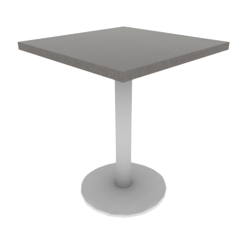 Proof 24" Square Pedestal Cafe Table with Cast Iron Round Base HPL Top