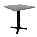 Proof 24" Square Pedestal Cafe Table with Cast Iron X-Base HPL Top