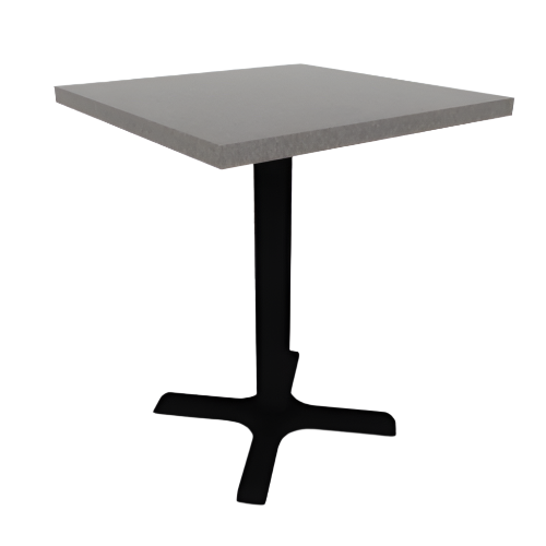 Proof 24" Square Pedestal Cafe Table with Cast Iron X-Base HPL Top