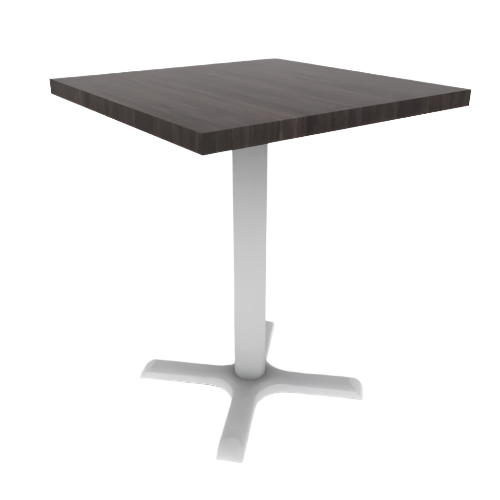 Proof 24" Square Pedestal Cafe Table with Cast Iron X-Base HPL Top