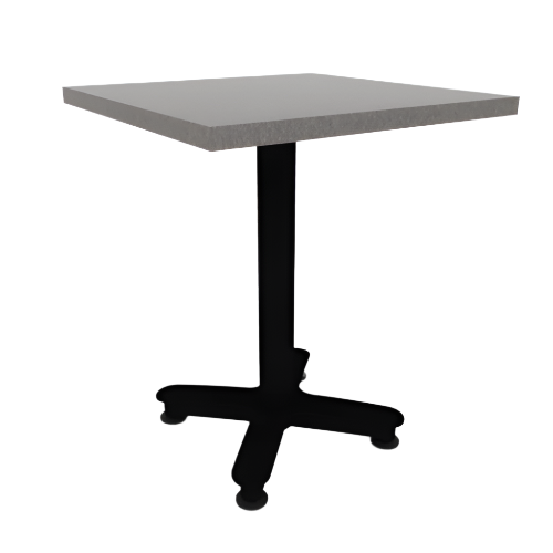 Proof 24" Square Pedestal Cafe Table with Cast Iron Arched Base HPL Top