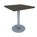 Proof 24" Square Pedestal Cafe Table with Round Stainless Steel Base HPL Top