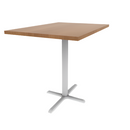 Proof 30" x 42" Rectangle Pedestal Counter Table with Cast Iron Straight T-Legs Pair HPL Top