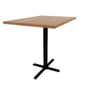 Proof 30" x 42" Rectangle Pedestal Counter Table with Cast Iron Straight T-Legs Pair HPL Top