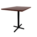 Proof 30" x 42" Rectangle Pedestal Counter Table with Cast Iron Straight T-Legs Pair HPL Top