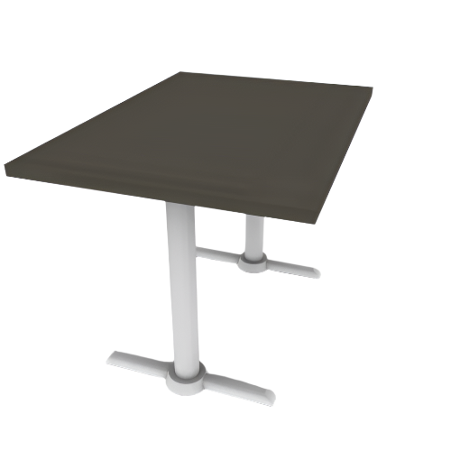 Proof 30" x 42" Rectangle Pedestal Cafe Table with X-Style Base HPL Top 3MM PVC Edge