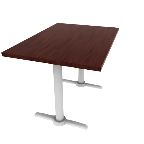 Proof 30" x 42" Rectangle Pedestal Cafe Table with X-Style Base HPL Top 3MM PVC Edge