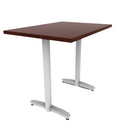 Proof 30" x 42" Rectangle Pedestal Counter Table with Cast Iron Arched T-Legs Pair HPL Top