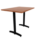 Proof 30" x 42" Rectangle Pedestal Counter Table with Cast Iron Arched T-Legs Pair HPL Top