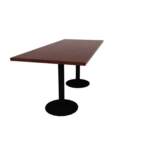 Proof 30" x 72" Rectangle Pedestal Cafe Table with Round Base Pair HPL Top