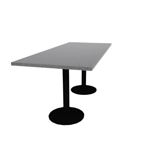 Proof 30" x 72" Rectangle Pedestal Cafe Table with Round Base Pair HPL Top