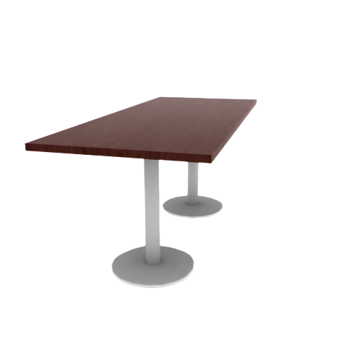 Proof 30" x 72" Rectangle Pedestal Cafe Table with Round Base Pair HPL Top