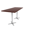 Proof 30" x 72" Rectangle Pedestal Counter Table with Round Base Pair HPL Top