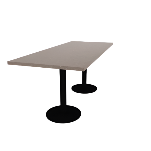 Proof 30" x 72" Rectangle Pedestal Cafe Table with Round Steel Base Pair HPL Top