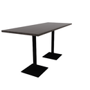 Proof 30" x 72" Rectangle Pedestal Counter Table with Square Steel Base Pair HPL Top