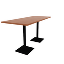 Proof 30" x 72" Rectangle Pedestal Counter Table with Square Steel Base Pair HPL Top
