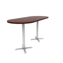 Proof 30" x 72" Racetrack Pedestal Counter Table with X-Base Pair HPL Top