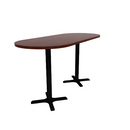 Proof 30" x 72" Racetrack Pedestal Counter Table with X-Base Pair HPL Top