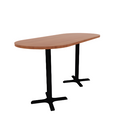 Proof 30" x 72" Racetrack Pedestal Counter Table with X-Base Pair HPL Top