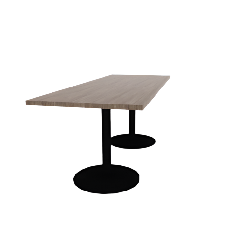 Proof 30" x 84" Rectangle Pedestal Cafe Table with Round Base Pair HPL Top