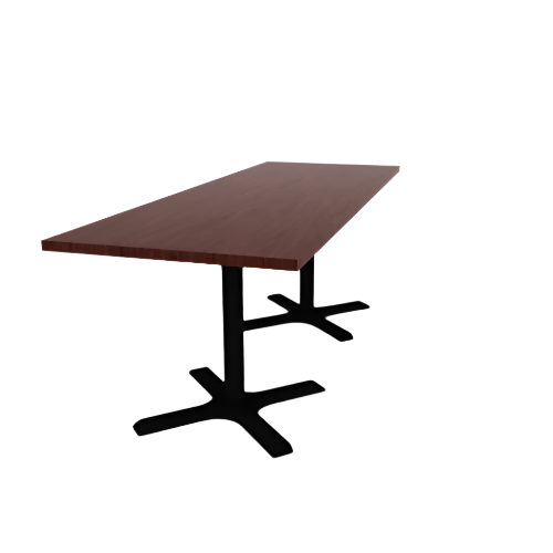 Proof 30" x 84" Rectangle Pedestal Cafe Table with X-Base Pair HPL Top