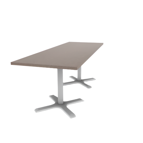 Proof 30" x 84" Rectangle Pedestal Cafe Table with X-Base Pair HPL Top