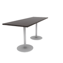 Proof 30" x 84" Rectangle Pedestal Counter Table with Round Steel Base Pair HPL Top
