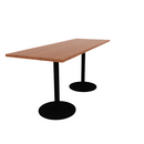 Proof 30" x 84" Rectangle Pedestal Counter Table with Round Steel Base Pair HPL Top