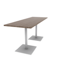 Proof 30" x 84" Rectangle Pedestal Counter Table with Square Steel Base Pair HPL Top