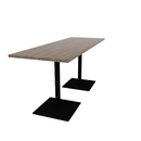 Proof 30" x 84" Rectangle Pedestal Counter Table with Square Steel Base Pair HPL Top