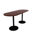 Proof 30" x 84" Racetrack Pedestal Counter Table with Round Base Pair HPL Top