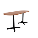 Proof 30" x 84" Racetrack Pedestal Counter Table with Arched Base Pair HPL Top