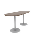 Proof 30" x 84" Racetrack Pedestal Counter Table with Round Steel Base Pair HPL Top