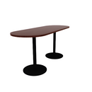 Proof 30" x 84" Racetrack Pedestal Counter Table with Round Steel Base Pair HPL Top