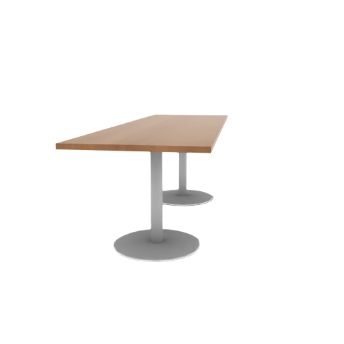 Proof 30" x 96" Rectangle Pedestal Cafe Table with Round Base Pair HPL Top