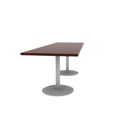 Proof 30" x 96" Rectangle Pedestal Cafe Table with Round Base Pair HPL Top