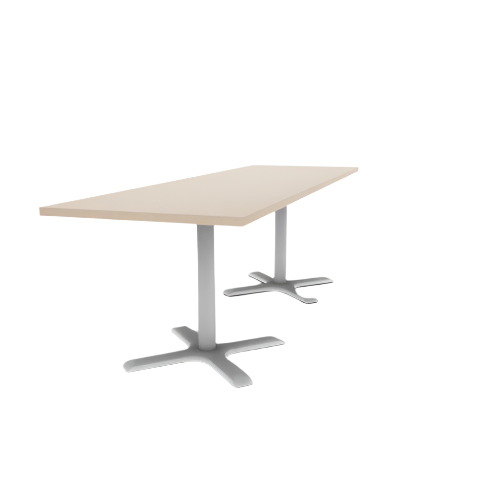 Proof 30" x 96" Rectangle Pedestal Cafe Table with X-Base Pair HPL Top